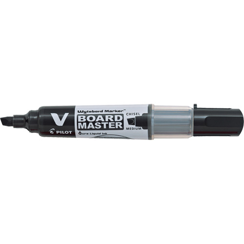 Marqueur effaçable &agrave; sec Vboard Master, Noir, Pointe Ciseau Equipex