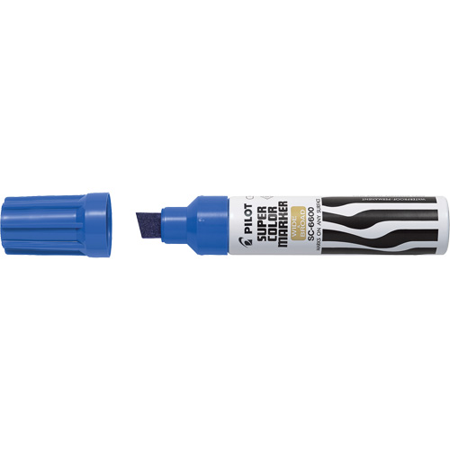 Super Colour Jumbo Permanent Marker, Chisel, Blue Equipex