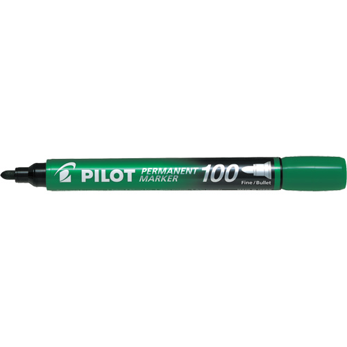 Series 100 Permanent Marker, Green, Bullet Tip Equipex
