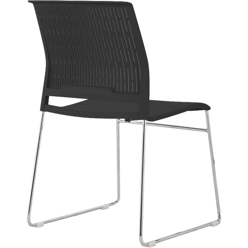 Stacking Chairs, Polypropylene, 32-3/8" High, 250 lbs. Capacity, Black Equipex