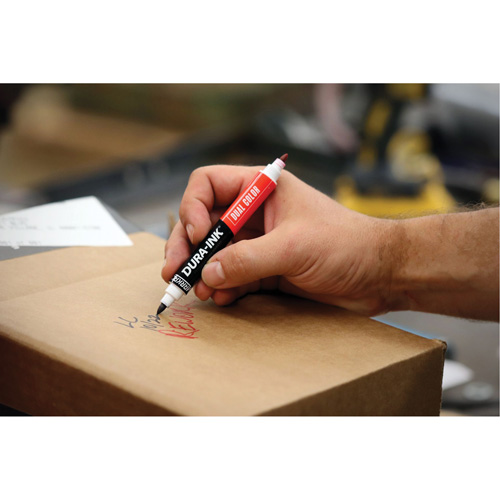 Markal&reg; Dura-Ink&reg; Dual Colour Permanent Ink Marker, Black/Red, Bullet Tip Equipex