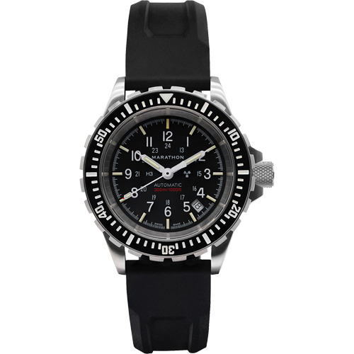 Large Diver's Automatic Watch, Digital, Battery Operated, 41 mm, Black Equipex