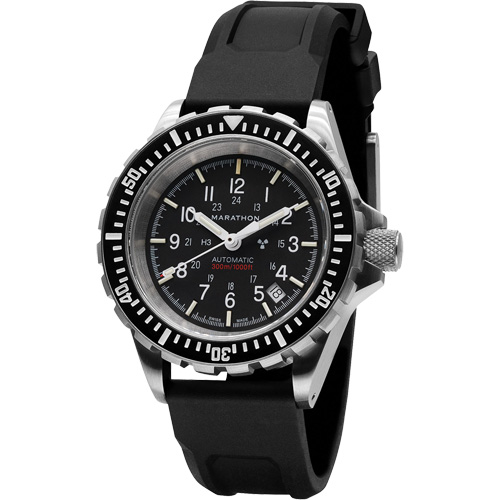 Large Diver's Automatic Watch, Digital, Battery Operated, 41 mm, Black Equipex