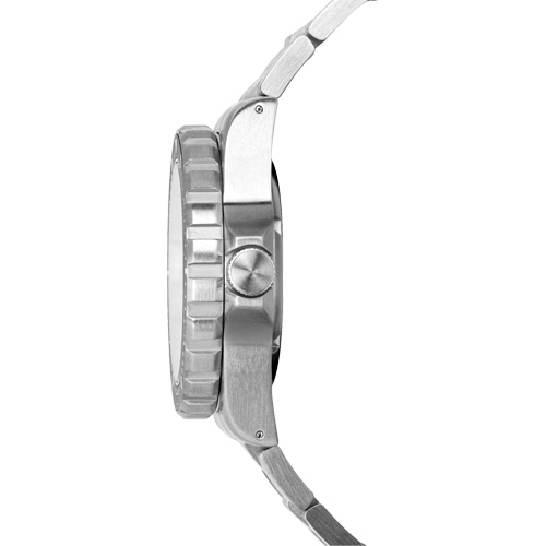 Grande montre automatique de plong&eacute;e avec feuille d'&eacute;rable gris et bracelet en acier inoxydable, Num&eacute;rique, &agrave; piles, 41 mm, Argent Equipex