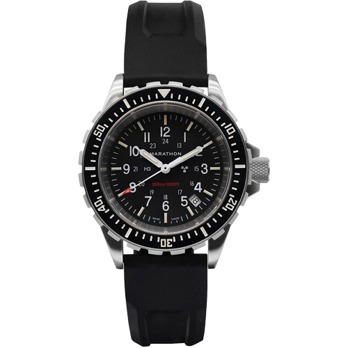 Large Diver's Quartz Watch, Digital, Battery Operated, 41 mm, Black Equipex