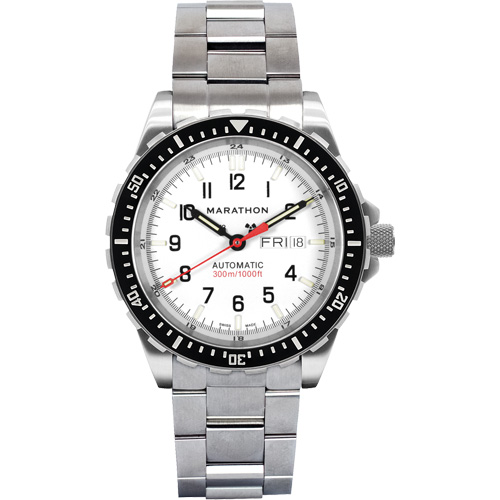 Tr&egrave;s grande montre automatique &eacute;dition arctique avec jour/date avec bracelet en acier inoxydable, Num&eacute;rique, &agrave; piles, 46 mm, Argent Equipex