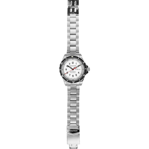 Tr&egrave;s grande montre automatique &eacute;dition arctique avec jour/date avec bracelet en acier inoxydable, Num&eacute;rique, &agrave; piles, 46 mm, Argent Equipex