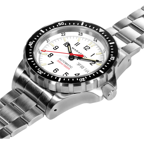 Tr&egrave;s grande montre automatique &eacute;dition arctique avec jour/date avec bracelet en acier inoxydable, Num&eacute;rique, &agrave; piles, 46 mm, Argent Equipex