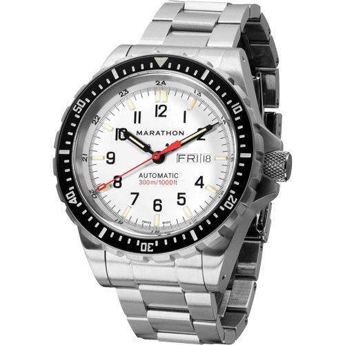 Tr&egrave;s grande montre automatique &eacute;dition arctique avec jour/date avec bracelet en acier inoxydable, Num&eacute;rique, &agrave; piles, 46 mm, Argent Equipex