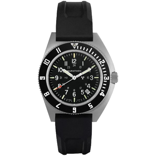 Steel Navigator with Date on Black 3-Piece Rubber Strap Kit, Digital, Battery Operated, 41 mm, Black Equipex