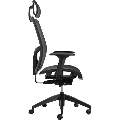 Format+ High-Back Weight-Sensing Synchro-Tilter with Headrest, Mesh, Black, 300 lbs. Capacity Equipex