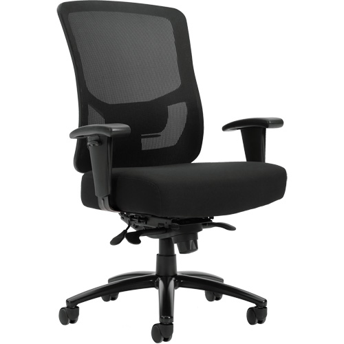 Chaise &agrave; dossier haut avec m&eacute;canisme &agrave; basculement synchronis&eacute; robuste Raven 400, Mailles, Noir, Capacit&eacute; 400 lb Equipex