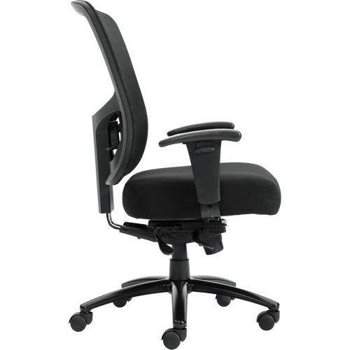 Chaise &agrave; dossier haut avec m&eacute;canisme &agrave; basculement synchronis&eacute; robuste Raven 400, Mailles, Noir, Capacit&eacute; 400 lb Equipex