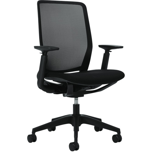 Chaise &agrave; dossier haut avec basculement synchronis&eacute; robuste Kody, Mailles, Noir, Capacit&eacute; 300 lb Equipex