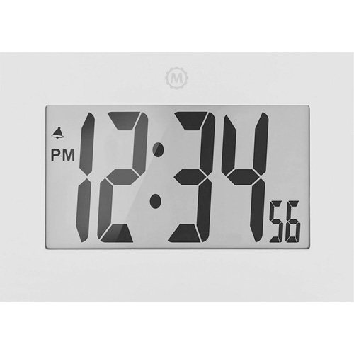 Horloge &agrave; grand cadre, Num&eacute;rique, &agrave; piles, 9" la x 1" p x 6,5" h, Blanc Equipex