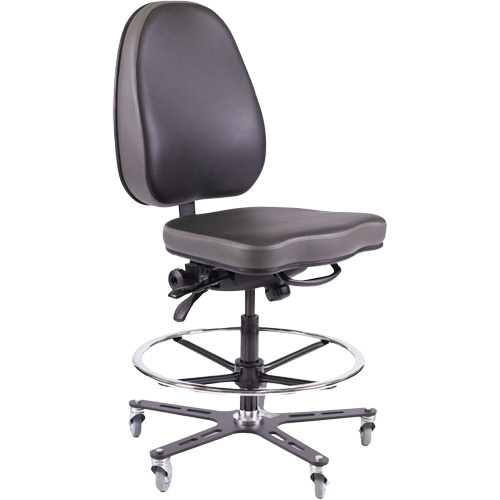TF180 Ergonomic Industrial Chair, Mobile, Adjustable Height, 280 lbs. Capacity Equipex