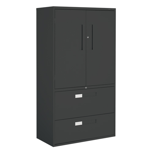 Multi-Stor Cabinet, Steel, 3 Shelves, 65-1/4" H x 36" W x 18" D, Black Equipex