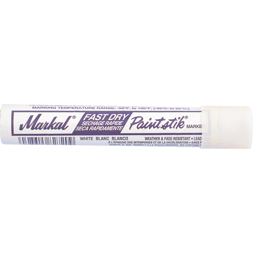 Fast Dry Paintstik&reg; Paint Marker -50° to 150°F, Solid Stick, White Equipex