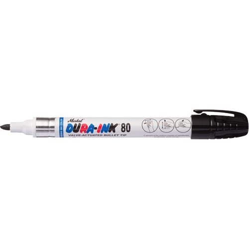Marqueur permanent Dura-Ink 80, Noir, Pointe Moyen Equipex