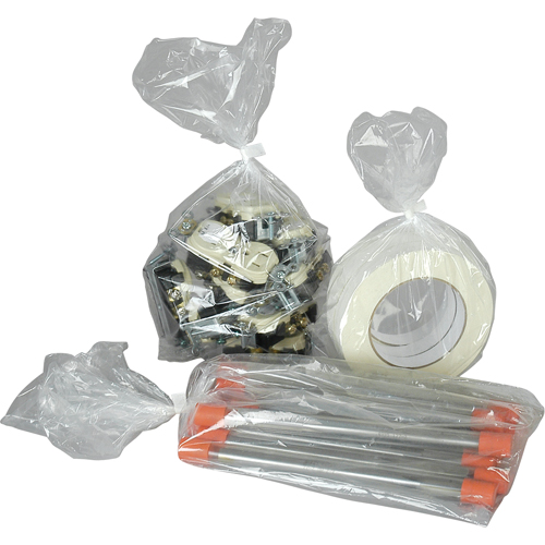 Sacs en poly, Dessus ouvert, 18" x 7", 1 mil Equipex