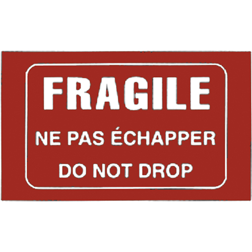 &eacute;tiquettes pour traitement sp&eacute;cial bilingues Fragile, 5" lo x 3" la, Blanc/rouge Equipex