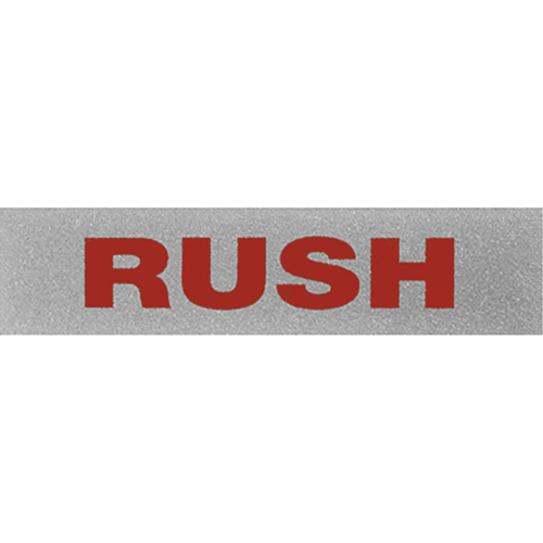 &eacute;tiquettes pour traitement sp&eacute;cial Rush, 5" lo x 2" la, Noir/rouge Equipex