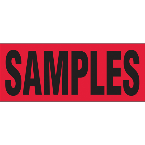 &eacute;tiquettes pour traitement sp&eacute;cial Samples, 5" lo x 2" la, Noir/rouge Equipex