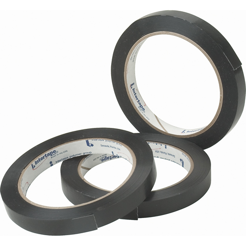 Black General Purpose Strapping Tape, 2.7 mils Thick, 12 mm (47/100") x 54.864 m (180')  Equipex