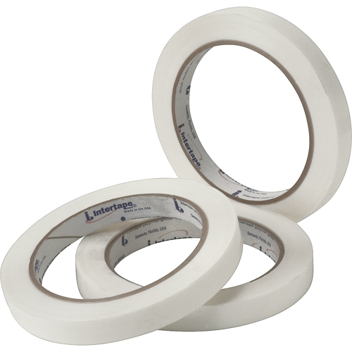 White General Purpose Strapping Tape, 2.7 mils Thick, 12 mm (47/100") x 54.864 m (180')  Equipex