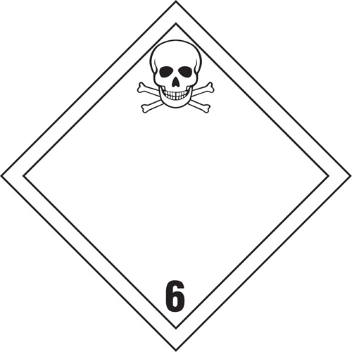 &eacute;tiquettes d'exp&eacute;dition TMD, Classe 6,1, Substances toxiques, Vinyle Equipex