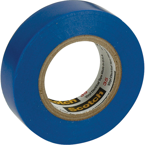 Rubans en vinyle pour codage en couleurs 35 Scotch, 12,7 mm (1/2") x 20,1 m (66'), Bleu, 7 mils Equipex