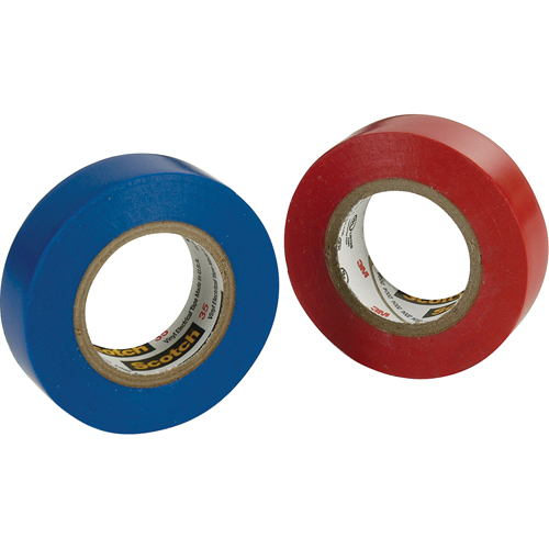 Rubans en vinyle pour codage en couleurs 35 Scotch, 12,7 mm (1/2") x 20,1 m (66'), Bleu, 7 mils Equipex