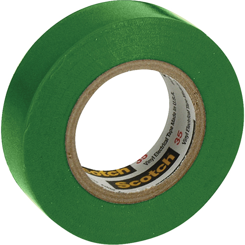 Rubans en vinyle pour codage en couleurs 35 Scotch, 12,7 mm (1/2") x 6,1 m (20'), Vert, 7 mils Equipex