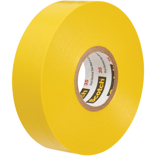 Rubans en vinyle pour codage en couleurs 35 Scotch, 12,7 mm (1/2") x 6,1 m (20'), Jaune, 7 mils Equipex