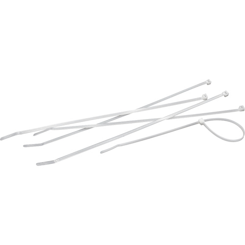 Attaches de c&acirc;bles, Longueur 4", R&eacute;sistance &agrave; la traction 18 lb, Naturel Equipex