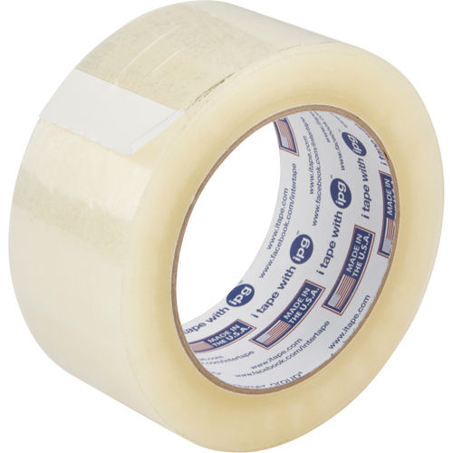 Box Sealing Tape, Acrylic Adhesive, 2 mils, 48 mm (1-22/25") x 99.97 m (328') Equipex