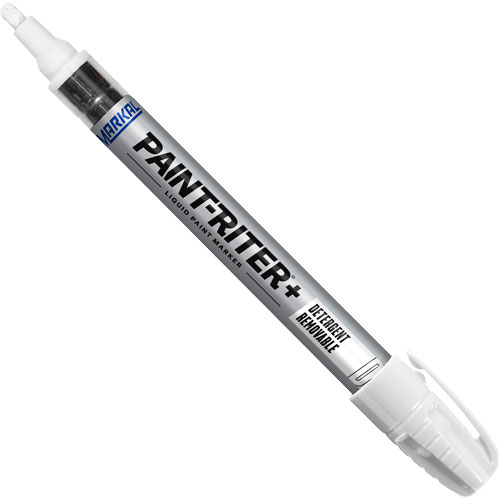 Paint-Riter&reg;+ Detergent Removable Paint Marker, Liquid, White Equipex