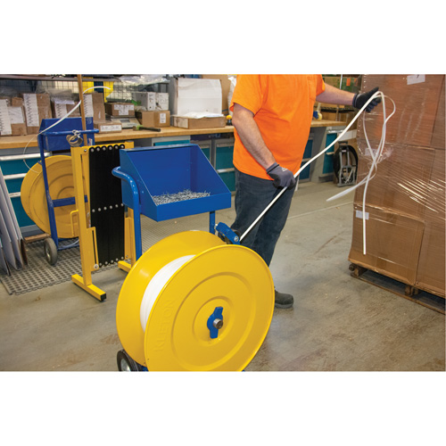 Distributeur de feuillards, Feuillard Polyester/Acier/Polypropyl&egrave;ne, Dia de noyau 16"/8", largeur de rouleau 3"/8"/6" Equipex
