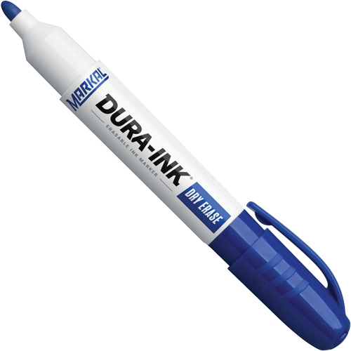 Marqueurs &agrave; essuyage &agrave; sec Dura-Ink, Bleu, Pointe Ronde Equipex