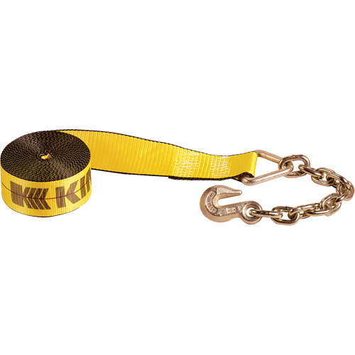 Winch Straps, Chain Anchor, 3" W x 30' L, 5400 lbs. (2450 kg) Working Load Limit Equipex