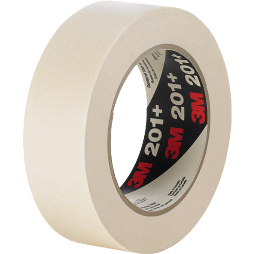 201+ General Use Masking Tape, 12 mm (1/2") x 55 m (180'), Tan Equipex