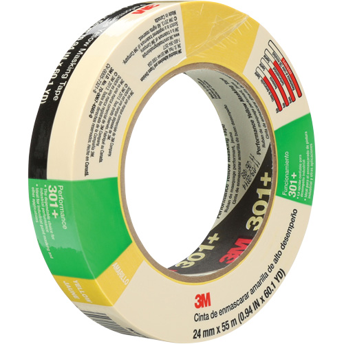 301+ Performance Masking Tape, 24 mm (1") x 54.8 m (180'), Yellow Equipex
