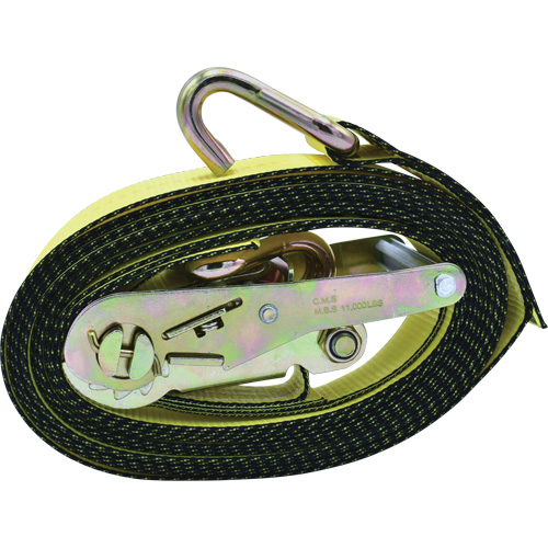 Tendeurs d'arrimage &agrave; cliquet, Crochet en J, 2" , 16' , Charge d'utilisation max. 10 000 lb Equipex