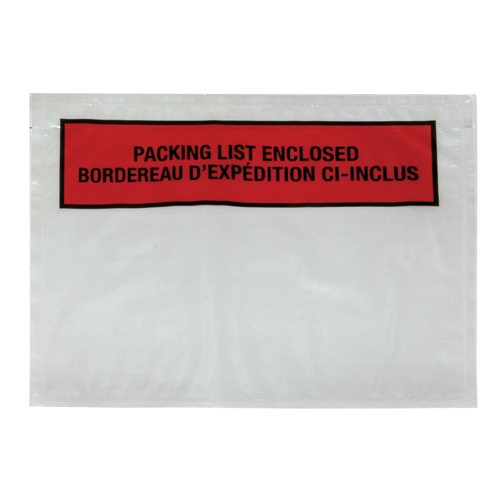 Pochette pour bordereau d'exp&eacute;dition, 7" lo x 5-1/2" la, Style Insertion par l'arri&egrave;re Equipex