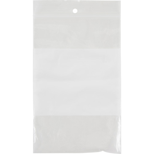 Sacs en poly avec espace inscriptible blanc, Refermable, 6" x 4", 2 mils Equipex
