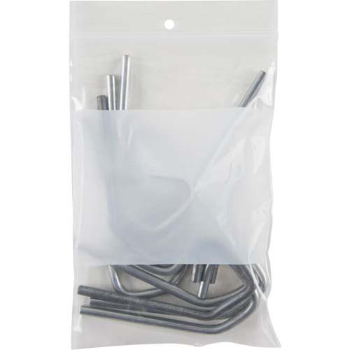 Sacs en poly avec espace inscriptible blanc, Refermable, 6" x 4", 2 mils Equipex