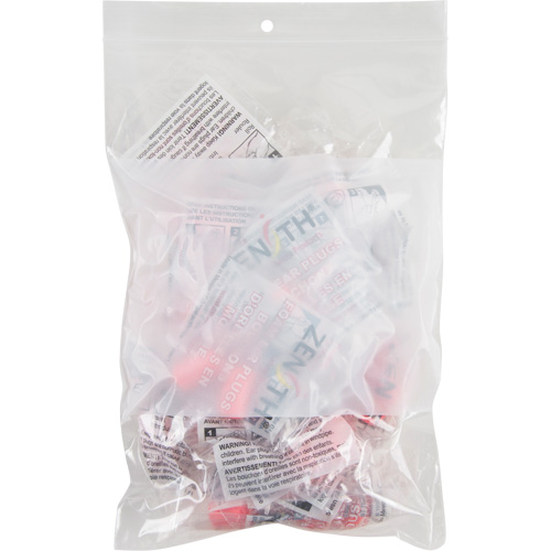 Sacs en poly avec espace inscriptible blanc, Refermable, 9" x 6", 2 mils Equipex
