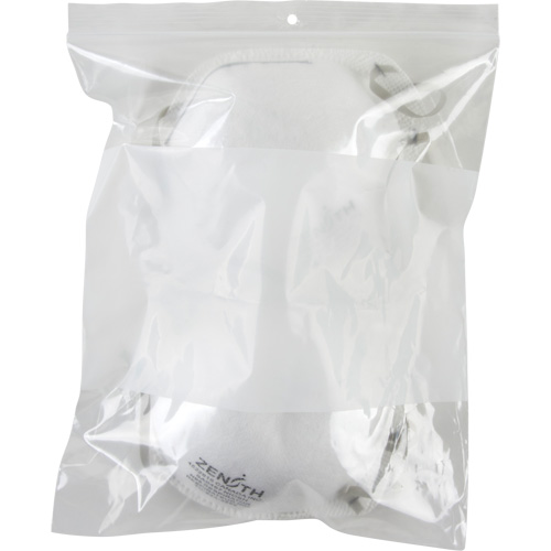 Sacs en poly avec espace inscriptible blanc, Refermable, 10" x 8", 2 mils Equipex