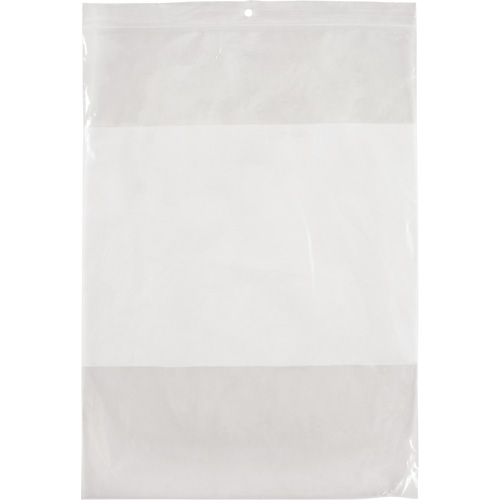 Sacs en poly avec espace inscriptible blanc, Refermable, 12" x 9", 2 mils Equipex