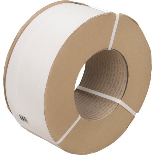 Strapping, Polypropylene, 1/2" W x 9900' L, White, Machine Grade Equipex